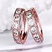 GULICX Clear Zircon Rose Gold Electroplated Huggie Hoop Earrings Diameter 20mm Jewelry for Women