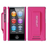 Minisuit JAZZ Slim Shell Case with Belt Clip + Screen Protector for iPod Nano 7 or 8 / 7th or 8th Gen (Rubberized Pink)