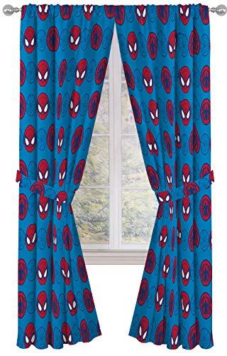 Marvel Super Hero Adventures Go Spidey 84" Inch Drapes - Beautiful Room Décor & Easy Set Up, Bedding Features Spiderman - Curtains Include 2 Tiebacks,