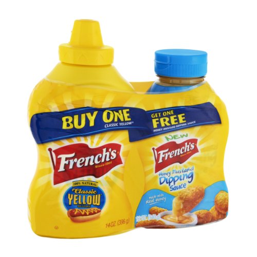 French's Classic 14oz Yellow mustard&Honey mustard 12oz dipping sauce - 2 ct (041500832166)