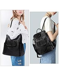 S-ZONE - Mochila de piel sintética para mujer, impermeable, estilo informal