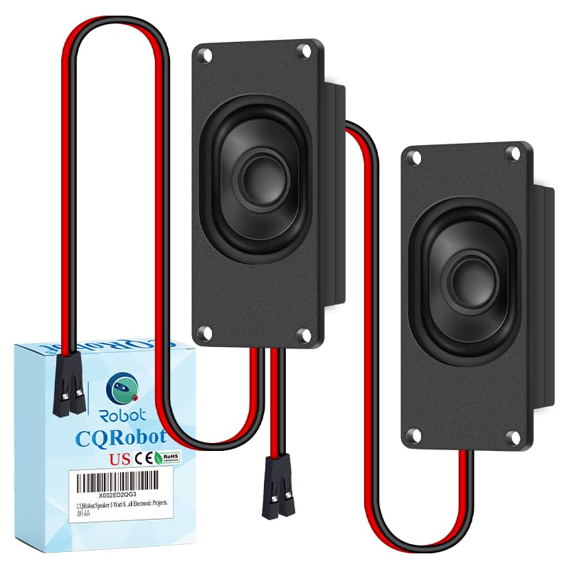 CQRobot Speaker 5 Watt 8 Ohm Compatible with Arduino Motherboard, 2.54mm Dupont Interface. It is Ideal for a Variety of Small Electronic Projects.