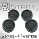 High Performance 500W Super High Frequency Mini Car Tweeters - 4 Pairs