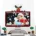 LOHOME Christmas Computer Monitor Cover 3D Cartoon Computer Case 19-27inch Non-Woven Screen Border Protector Christmas Decoration (Santa Elk)thumb 2