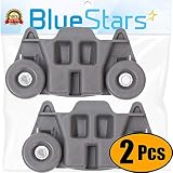 [UPGRADED] Ultra Durable W10195416 Lower Dishwasher Wheel with STEEL Screws Replacement Part by Blue Stars - Exact Fit for Whirlpool & Kenmore Dish Rack - PACK OF 2