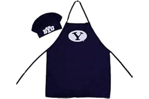 PRO SPECIALTIES GROUP INC unisex BYU Cougars NFL CHEF HAT AND APRON, Full Color Team Logo, One Size US