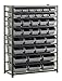 Sandusky Lee UR4416BIN36 Black Zinc Steel Bin Shelving Unit with 36 Storage Bin, 57