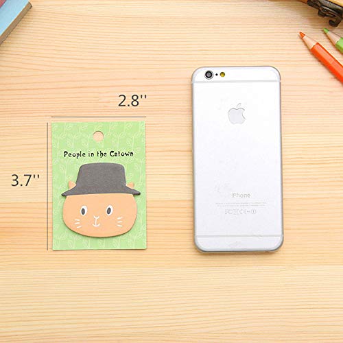 Kawaii School Supplies - Cat Stationery Set includes 6 Gel Pens, 120 Sticky Notes, 45 Pcs Stickers, 240 Bookmark Page Flags - Japanese Style Office Supplies/Journaling Kit - Gift for Girls