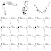 Beebeecraft 1 Box 200Pcs Bead Tips Knot Covers 925 Sterling Silver Plated Brass 8mm Crimp Covers for Jewellery Making