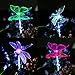 Sooreally Garden Solar Lights Outdoor, Solar Stake Multi Color Changing Decorative Fiber Optic Butterfly Hummingbird Dragonfly LED Lights, Path, Yard, Lawn, Patio (3 Different Pack)