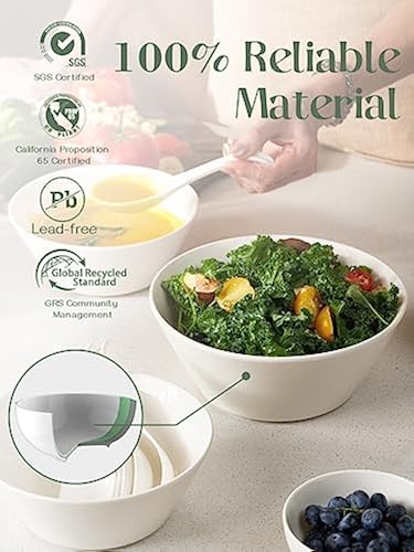 DOWAN OZ Large Salad Bowls Set of Ceramic Serving Bowls for Salad,  Mixed Fruit, Pasta, Oatmeal, Snack