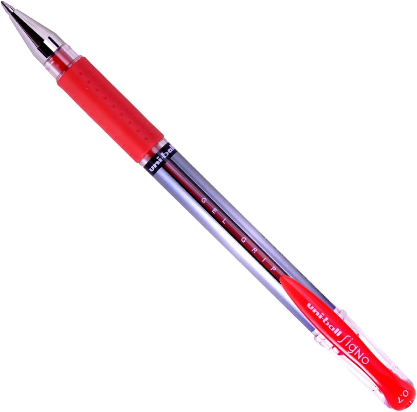 uni-ball - Signo Gel Grip, Fine Nib, Red Ink, Rollerball Gel Pens (12pc Set) - Smooth, Comfortable, Long Lasting, Japanese Quality, for School, Work, Office, Study, Teacher, Notes, Journal, Gift