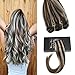 Sunny 7A Quality 100% Balayage Human Hair Bundles Weft Extensions Sew In Hair Extensions Human Hair Dark Brown Fading to Bleach Blonde 18inch One Bundle 100G Weight