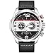 CURREN Original Brand Men's Sports Waterproof Leather Strap Wrist Watch 8259 Silver Black White