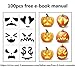 FATHER.SON 8PCS Halloween Pumpkin Carving Tools Kit & 2 LED Candles light & 100 Stencils Ebook & Instructions Packing With Stylish Pen Bags, Jack-O-Lanterns Professional DIY Stainless Steel Set