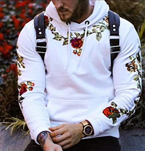 white hoodie with red roses