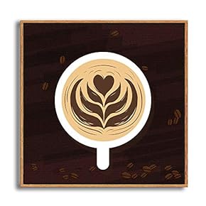 Framed Canvas Home Artwork Decoration Coffee Canvas Wall Art for Living Room, Bedroom - 16x16 inches