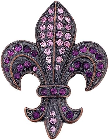 Purple Fleur-De-Lis Crystal Brooch and Pendant