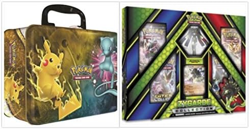 Pokemon Trading Card Game Shining Legends Collectors Chest Tin and Zygarde Figure Collection Box Bundle, 1 of Each