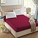 4U'LIFE Single Fitted Sheet, Prime 1800 Series, Ultra Soft & Comfortable, Double Brushed Microfiber (Cardinal Red, Queen)