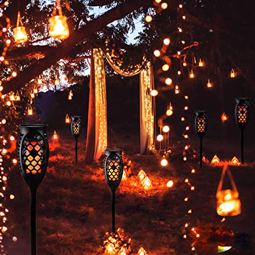 Solar Lights Outdoor, Solar Torch Light Flickering Flame 99 LED Waterproof Garden Lighting Festival Christmas Halloween Decoration, 3 Modes & 3 Mounting Options, Dusk to Dawn Auto On/Off (2)