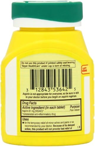 Aspirin Regimen Bayer 81mg Enteric Coated Tablets Pain Reliever 300 Count In Dubai Uae Whizz