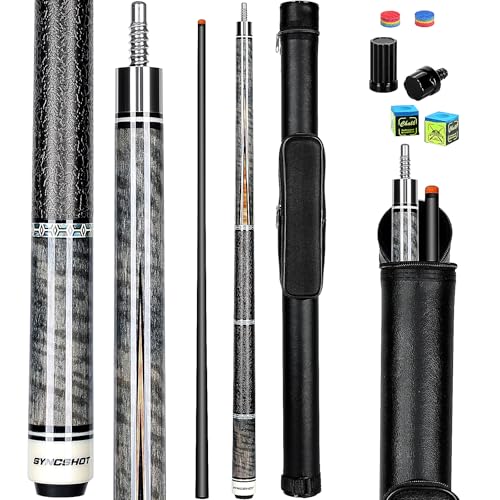 Carbon Fiber Pool Cue Stick, 58", 12.5mm Tip, 20oz, Low Deflection