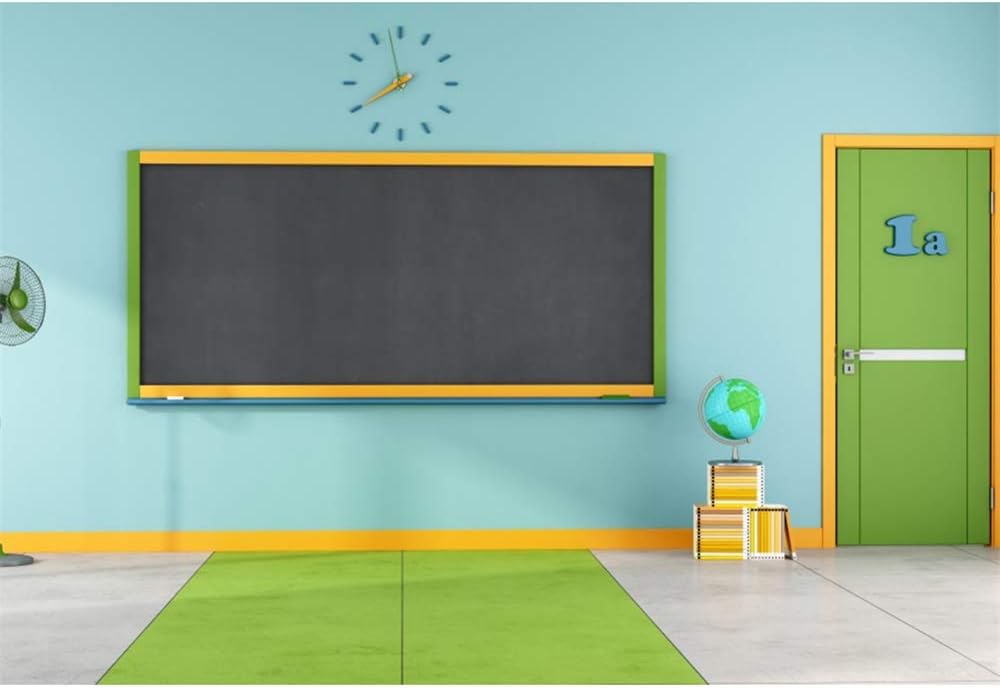 YongFoto 5x3ft Preschool Classroom Backdrop Blackboard Back to School Backdrop Kindergarten Backdrop Children Student Back to School Photo Background