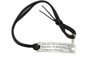 TISDA "Life Isn't About Surviving The Storm" Inspirational Leather Bracelet