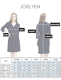Jorlyen - Vestido de mujer con cuello en V, hasta la rodilla