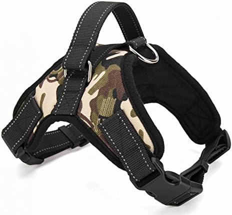 MOMONY Dog Harness, No Pull Adjustable Pet Harness With Handle, Camouflage Soft Padded 3M Reflective Pet Vest, Easy Control for Walking Training Hiking