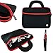KOZMICC Black/Red Neoprene Sleeve Case with Handle for 13