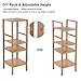 BEWISHOME Bamboo Bathroom Shelf - Adjustable - 4 Tier DIY Multifunctional Utility Storage Rack Plant Flower Stand Shelving Unit 13