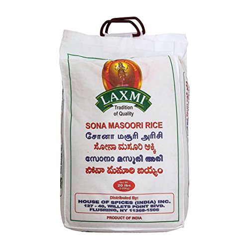 Laxmi All-Natural Sona Masoori Medium Grain Rice, 20lbs - Thumbnail 3