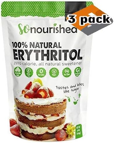 Erythritol Sweetener Granular (1 lb / 16 oz) - Perfect for Diabetics and Low Carb Dieters - No Calorie Sweetener, Non-GMO, Natural Sugar Substitute, 3 Pack