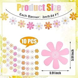 Set of 5 Daisy Groovy Banner Boho Daisy Paper