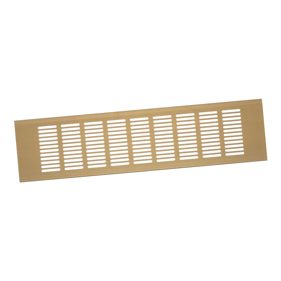 100x400mm Air Vent Cover - Aluminium Ventilation Grille - Gold Furniture Grill for Door, Wardrobe, Radiator — image 1