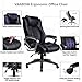 VANBOW Leather Memory Foam Office Chair - Adjustable Lumbar Support Knob and Tilt Angle High Back Executive Computer Desk Chair, Thick Padding for Comfort Ergonomic Design for Lumbar Support, Black