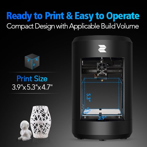 Mini 3D Printer - 3.9"x5.3"x4.7" Build Volume Desktop 3D Printer with Fully Metal Body, USB & Flash Drive Connectivity, Includes SD Card, Sample Filaments with Tools, Only Works with PLA 1.75mm - Thumbnail 2
