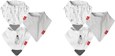 Nuby Bandana Teething Bibs 6 Pack Cotton Reversible with Teething Corner