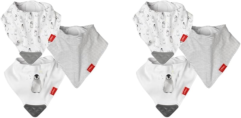 Nuby Bandana Teething Bibs 6 Pack Cotton Reversible with Teething Corner
