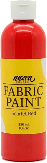 Nazca Colors Red Fabric Paint 250ml - Acrylic Textile & Leather Paint