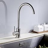 Kitchen Sink Faucet Mixer Taps Modern Monobloc Swivel Spout Single Lever Handle Chrome Tap