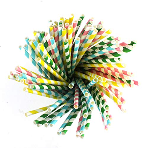 100 Stück Wiederverwendbar Trinkhalme Papier Straw Strohhalm Strohhalme für Geburtstag, Hochzeit, Baby-Dusche, Feiern… – Bild 4