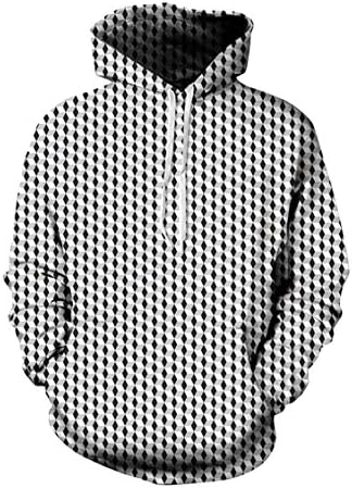 Cutiefox Womens 3D Geometrical Print Pullover Hoodie Sweatshirt Black M