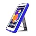 Alcatel Pop 7 LTE Case by KIQ (TM) Drop Protection Hybrid Case Silicone Plastic Cover Built-In Kickstand for Alcatel One Touch Pop 7 LTE 9015W - Black / Blue