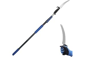 Karveden Pole Saw - 12 FT Telescoping Extension Pole Saws for Tree Trimming with 3FT-12FT Telescoping Pole, Anti-slip Handle, 19" 3X Detachable Saw for Tree Trimming, Camping, Manual Pruning Pole Saw