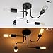 OYGROUP Ceiling Light Modern Flush Mount Lamp Room Lighting Fixture with 4 E26 Bulb Holder Sockets 240W Lights Black Lamps(LED Bulbs Not Included)