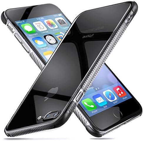 iPhone 8 Plus Case,iPhone 7 Plus Case,Desnakk Full Corners Protection Flexible TPU Anti-Slip Shockproof Protective Case for iPhone 7/8 Plus - Clear &amp; Black