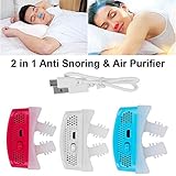 Upgraded Anti Snoring Device Nasal Dilator Snore Stopper Better Than CPAP Devices System, Strips or Mouthpiece. Electronic USB Rechargeable Nose Vents Air Purifier Filter Stop Snore (White)